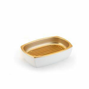 Saboneteira de Mesa Arthi Branco Dourado Arthi
