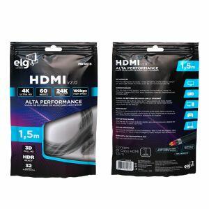 Cabo Hdmi 1,5m Hd4k15 Preto 2.0v Elg