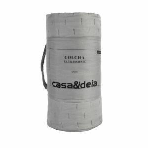 Colcha Casal 2,20m x 2,40m Ultra Cinza Diagonal