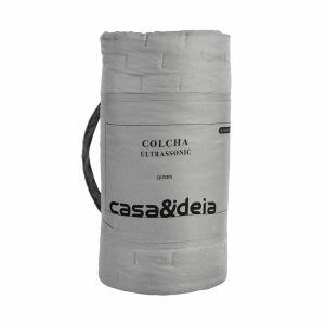 Colcha Queen 2,40m x 2,60m Ultra Cinza Diagonal