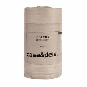 Colcha King 2,60m x 2,80m Ultra Taupe Diagonal