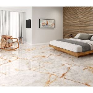 Porcelanato Polido 62x121cm Iris Bege Retificado Extra Damme