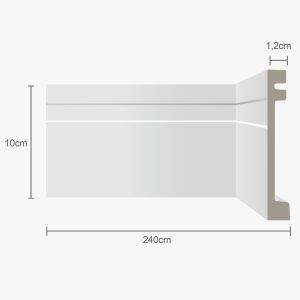 Moldura Rodapé Ecopremium Frisado Branco 2,4mx10cm EcomexBrasil