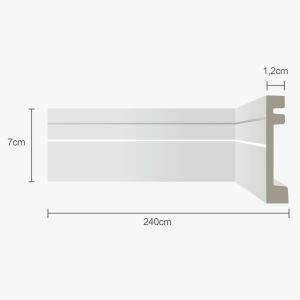 Moldura Rodapé Ecopremium Frisado Branco 2,4mx7cm Ecomex Brasil