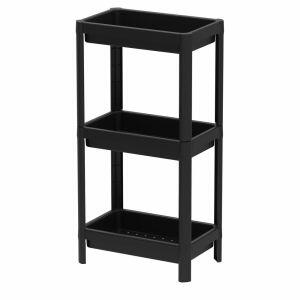 Estante Plástico 3 Prateleiras Geo Base Preto 76,5x36x23 Grifit Estante Plástico 3 Prateleiras Geo Base Preto 76,5x36x23 Grifit
