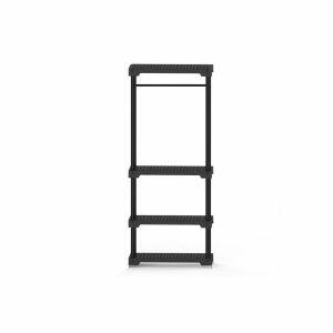 Arara Modular Poly Eco Preto 4 Prateleiras 186x70x35 Grift Arara Modular Poly Eco Preto 4 Prateleiras 186x70x35 Grift