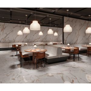 Porcelanato Calacatta Oro Branco Retificado Polido 90x90cm Incepa