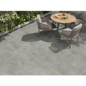 Porcelanato Loft Gray Soft Grip Retificado Acetinado 91x91cm Savane
