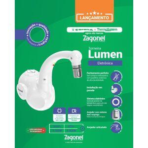 Torneira para Cozinha de Parede Eletrônica Branco Lumen Zagonel