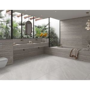 Porcelanato 82cm x 182cm Travertino Argento DDG Bege Acetinado Ret Extra Damme