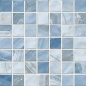 Piso Cerâmico Monterrey Brilhante Azul Agua Bold Brilhante 34x34cm Incefra