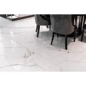 Piso Cerâmico Calacata Cristal Retificado Polido 61x116cm Ilhabella