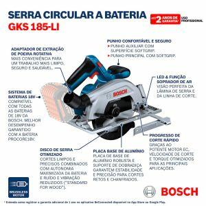 SERRA CIRCULAR 18V GKS 185-LI AZUL .