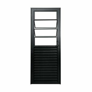 Porta de Abrir Alumínio 2,15M X 84CM R12 Basculante Standart Esquerda Preta CRV