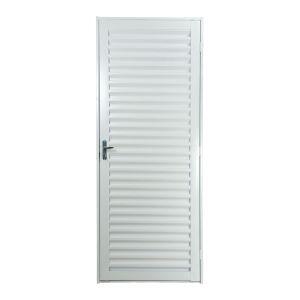 Porta de Abrir Alumínio 2,15M X 75CM R12 Laminada Veneziana Esquerda Branca CRV