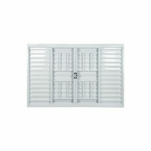 Janela Veneziana de Correr Alumínio 1,00M X 1,50M 6 Folhas Standart Branca com Grade CRV