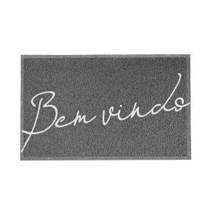 Capacho Vinil Bem-vindo Cinza 40x60cm Kapazi