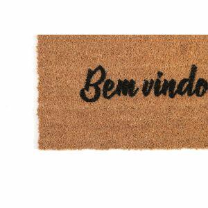 Capacho Fibra de Coco Bem-Vindo Bege 33x60cm Kapazi