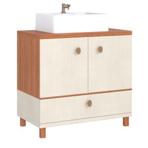 Gabinete para Banheiro 80cm Verona Cinamomo com Pés C-Linea