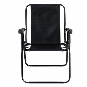 Cadeira de Praia Ferro 110kg Alta Preta Mor