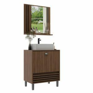 Gabinete com Espelheira Parati Nogal 60cm Móveis Sander