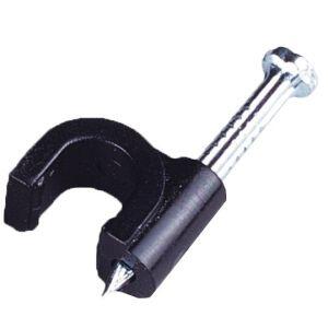 Fixador de Fio Coaxial 6mm Preto 20 Peças Bemfixa