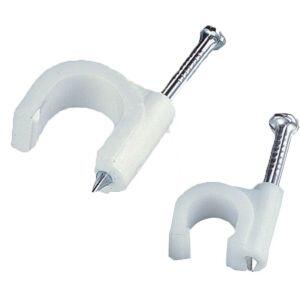 Fixador de Fio Coaxial 8mm Branco 10 Peças Bemfixa