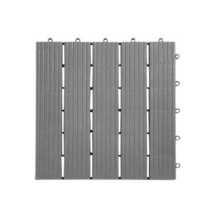 Deck Plast Modular Quadrado 30x30x0,2cm Cinza  Fascino