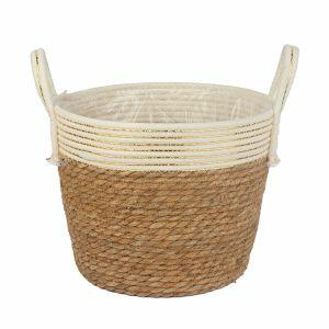 Cachepô Decorativo com Alça 25x25x19cm Natural Fascino