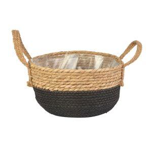 Cesta Decorativa 26cm Marrom e Preto Fascino