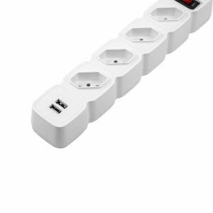 Protetor Eletrônico com 4 Tomadas e 2 USB EPE 204 USB BrancoIntelbras