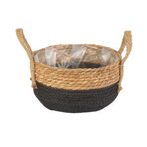 Cesta Decorativa 22cm Marrom e Preto Fascino