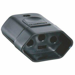 PLUGUE 2P+T 10A FÊMEA PRETO 250V