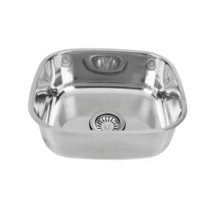 Cuba para Cozinha de Embutir Com Válvula Alto Brilho Inox Simples 43x37cm Addra