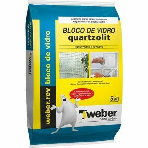 Argamassa Bloco de Vidro 5kg Branca Quartzolit