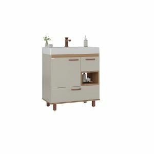 Gabinete para Banheiro Mariana com Lavatório Jade Nude/Catedral 78cm C-Linea