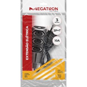 Extensão Megatron 3x0,75mm 3m PP
