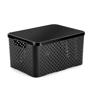 Caixa Quadriculada 16l Preto Dasplast