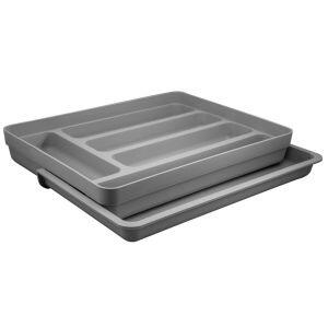 Porta Talheres Logic com Extensor 27,6x36x5,70cm Chumbo Ou