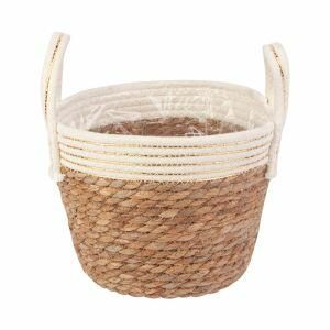 Cachepô Decorativo com Alça 20x20x17cm Natural Fascino