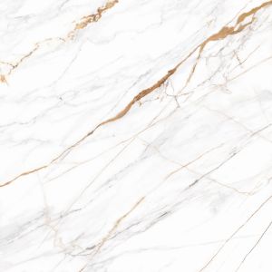 Piso Cerâmico Polux Plus Branco Marmorizado Retificado Acetinado 84x84 Málaga