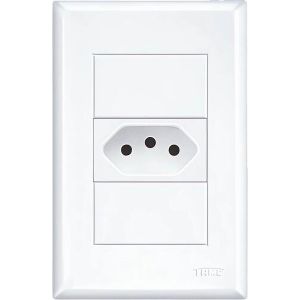 Conjunto Tomada Evidence 1 Módulo 2P+T 10A Branco Fame