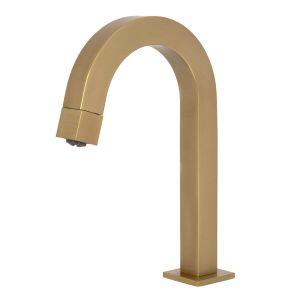Torneira para Banheiro de Mesa Bica Baixa Uni 1/4V Gold Escovado Addra