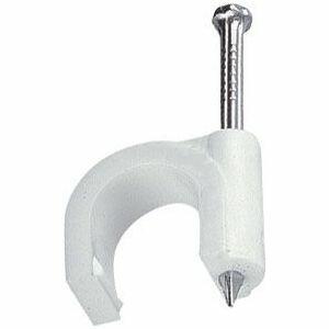 Fixador de Fio Coaxial 8mm Branco 100 Peças Bemfixa