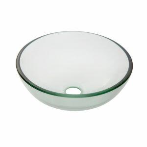 Cuba para Banheiro de Apoio Vidro Redonda Transparente 30cm Court Addra