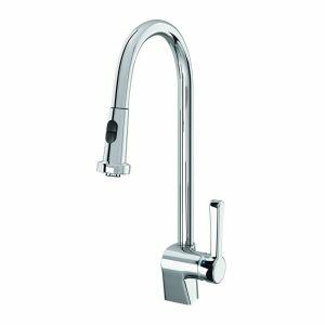 Torneira Misturador Monocomando para Cozinha de Mesa Bica Alta 1/2" Mangiare com Ducha Cromado Docol