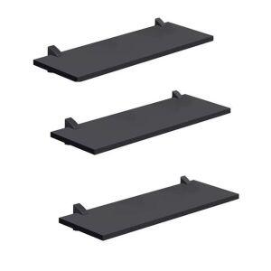 Kit Prateleira Prat-K Concept com Suporte 60x20cm Preta 3 Peças