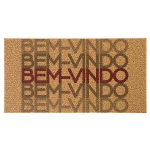 Capacho Vinil Bem-Vindo Degradê Bege 40x75cm Kapazi