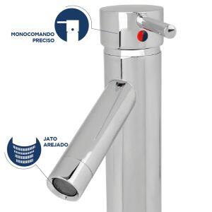 Torneira Misturador para Banheiro de Mesa Bica Baixa Fonte ART 662301 B3 1/2" Fonte Cromado Addra
