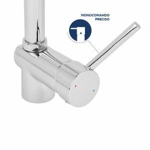 Torneira Misturador Monobloco para Cozinha de Mesa Bica Alta 1/2'' Ametista Clean Cromada Addra